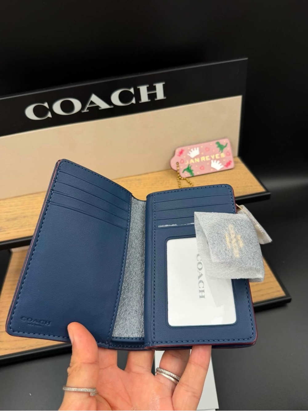 Coach wallet denim Navy - Picture 6 of 7